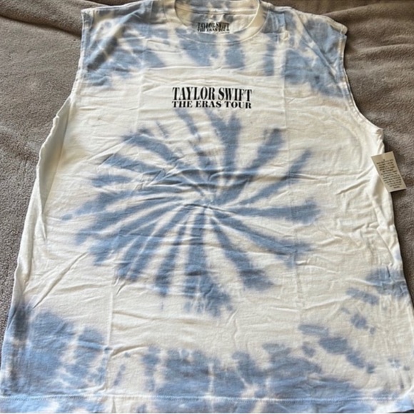 The Eras Tour Official Merch Taylor Swift Blue Tie Dye Tank Top Merchandise Kids - Picture 2 of 5